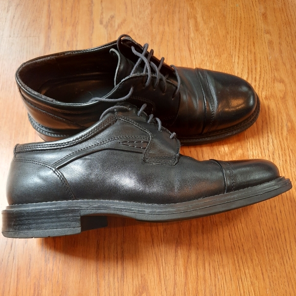 Vintage Stafford Men’s Black Leather Cap Toe Oxford. Made in Italy. Size:9 M - Picture 4 of 8